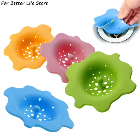 1Pc 4Colour 51G Silicone Creative Petal Type Sink Strainers Anti-clogging Debris Filter Bathroom Sho