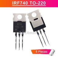 5pcs Original IRF740 IRF 740 TO220 IRF740PBF TO-220 N-Channel 400V/10A MOSFET Transistor new IC
