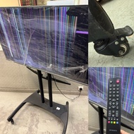 電話機滾輪移動支架 movable TV wheels stand ⚠️螢幕已壞 screen damaged➡️Skyworth 創維 4️⃣3️⃣吋 1080P 全高清 43 inches Big