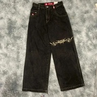 JNCO Jeans Y2K Big Pocket Harajuku Hip Hop Graphic Retro Blue Baggy Jeans Denim Pants Men Women New 