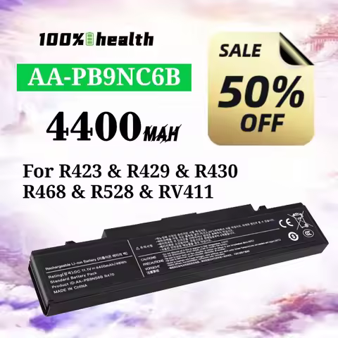 AA-PB9NC6B 4400mAh Laptop Battery for Samsung R423/R429 R430/R468/R528/RV411 Lithium Rechargeable Ba