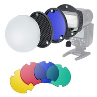 Mcoplus Camera Flash Magnetic Mount Diffuser Ball Honeycomb Grid Color Filte For Canon Nikon Sony Go