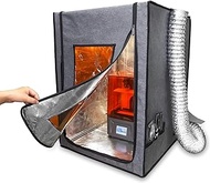 Resin 3D Printer Enclosure with Ventilation, Fire Resistant Fabric UV Block Window, 12V Fan Vent Pipe Pre-Installed, Extract Smoke Smell Keep Warm, for Common LCD 3D Printers