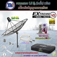 Thaisat C-Band 1.5 เมตร (ขาตรงตั้งพื้นเเละยึดผนังได้) + LNBF C-BAND รุ่น TH-C1 5G FILTER (สีชมพู) +