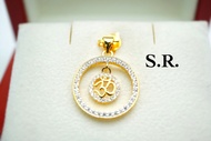S.R.  จี้ทองโอมพชร เม็ดละ 0.02  กะรัต เพชรน้ำ100 กว้าง 2 ซ.ม. ยาว 2 ซ.ม.  พร้อมใบรับรองสินค้า เคลือบ