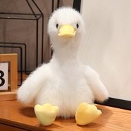 JOJO CASTLE Kawaii Simulation Yellow Duck Plush Toy 35/45cm White Pink Black Long Hair Duck Plush Do