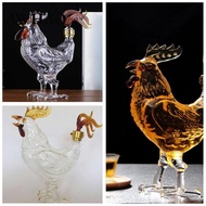 AWHAO 500ml Liquor Decanters Rooster for Rum Tequila Scotchs Clear Tequila Bottle