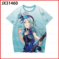 YS BanG Dream Rinko Shirokane Yukina Minato Cosplay cloth 3D summer T-shirt Anime Short Sleeve Top