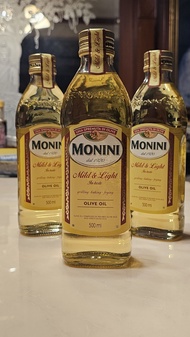 [1 ขวด] โมนีนี่ มายด์แอนไลท์ โอลีฟออยล์ น้ำมันมะกอกผ่านกรรมวิธี 500มล Monini Mild&amp;Light Olive Oil 500ml