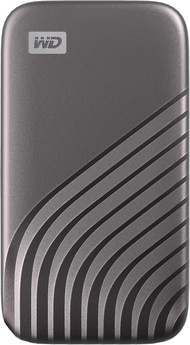 Western Digital 1TB หนังสือเดินทางของฉัน SSD โซลิดสเตทไดรฟ์ภายนอกแบบพกพาสีเทาทนทานและเห็นได้ชัดเร็วป