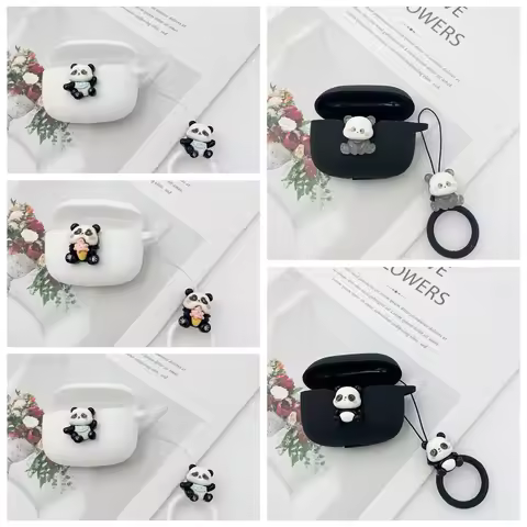 cute panda Earphone Cover For Realme Buds T200 T200x T200Lite Case Silicone Shockproof case for Real