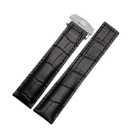 QTIANW Genuine Cowhide Watch Band For TAG Heuer Carrera Lincoln 19mm 20mm 22mm Black Brown Folding B