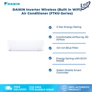 DAIKIN 1HP/1.5HP/2HP/2.5HP Inverter Wireless (Built in WiFi) Air Conditioner Series FTKU28/FTKU35/FTKU50/FTKU60 | 3D Airflow | Breeze Airflow | Eco+Mode | Air Conditioner with 1 Year Warranty