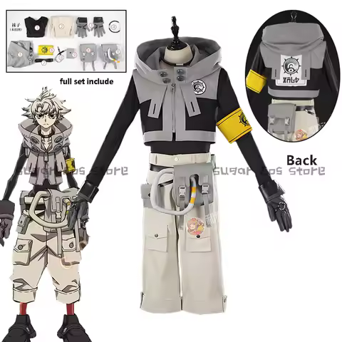 Gachiakuta Rudo Surebrec Anime Cosplay Costume Uniform Hoodie Gloves Akuta Cleaners Halloween Carniv