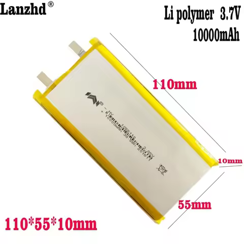 1-12pcs 3.7V Li-polymer 10000mAh Lipo Li-Po Lithium Batteria 1055110 Battery Replacement Batteries F