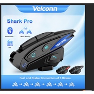 Velconn Shark/Shark Pro Motorcycle Helmet Bluetooth Intercom Music Sharing 4-6 Riders Full Duplex Ta