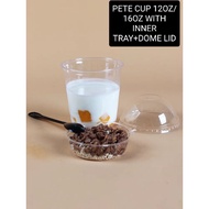 20SET 12oz/16oz PETE COLD CUP WITH INNER TRAY+DOME LID/PUDDING CUP/ DESSERT  CUP