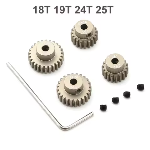 Metal 18T 19T 24T 25T Pinion Gear Motor Gear Set for Tamiya TT01 TT02 TT-02 TB02 TA05 RC Car Upgrade