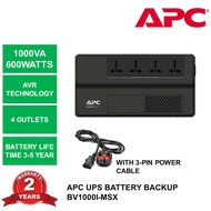 APC EASY UPS 1000VA AVR Universal Outlet - Black (230V) BV1000I-MS / BV1000I-MSX