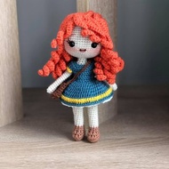 Crochet doll , merida princess , princess doll , amigurumi , doll , toy