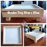 【Ready Stock】Wooden Tray with Stands for Aquarium / Container 20cm x 20cm, 30cm x 15cm, 30cm x 20cm