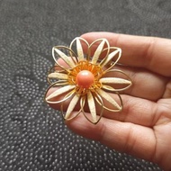 C1703-Japanese Ao Dai – GLITTERED FLOWERS – GENTLE CORAL ROSE MIND