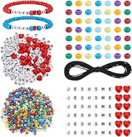 SUNNYCLUE Pack of 1050 Easter Alphabet Beads Set, White Letter Beads, 9 mm, Mixed Colours, Pony Plas