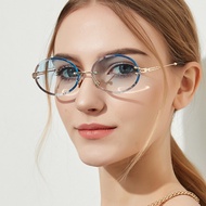 2020Cermin Mata Hitam Fesyen Baru Cermin Mata Hitam Personaliti Retro Memotong Cermin Mata Hitam Trend Bulat Bingkai Cer