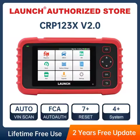LAUNCH X431 CRP123X V2.0 Car OBD2 Diagnostic Tools Auto OBD Scanner ABS SRS Engine AT+ 7 Reset Servi