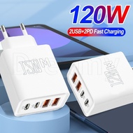 120W Fast Charging Adapter - US/EU Standard Wall Plug - Portable Travel Charging Device - Phone Fast