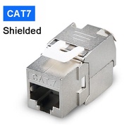 ZOERAX 1Pcs Cat6a Cat7 Keystone Jack Cat7 RJ45 STP Tool-Less Type Zinc Alloy Module Jacks Adapter Co