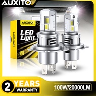 AUXITO 2Pcs M6S 100W 20000LM H4 Car LED Headlight Super Bright 9003 HB2 Car Headlight Auto Car Headl