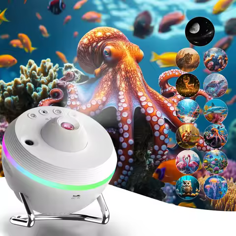 Ocean Meteor Projector Night Light 360° Rotating Ocean Animal Projector, 4K HD Star Projector For Ki