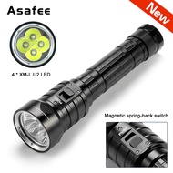 Asafee DX4 Diving Scuba Flashlight 8000LM Flashlight XM-L U2 LED diving flashlight torch brightness 
