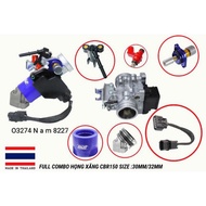 Full bộ họng co xăng xe CBR 150.... 30 32mm dây cảm biến
