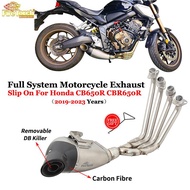 Slip-On For Honda CBR650R CB650R CB650 R CBR650 R 2019 - 2023 Motorcycle Full System Exhaust Modify Front Link Pipe Muff