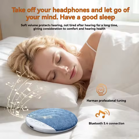 New Ultra-Thin Pillow Speaker | Bluetooth-Enabled Sleep Sound Machine | Hi-Fi Audio, White Noise, Mu
