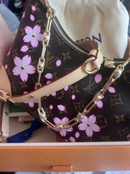 全新LV 村上隆櫻花牛角包