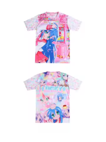 Lucky Star Anime Izumi Konata T-shirt 3D Print Men Women Unisex O-Neck Mens Casual Short Sleeve Stre