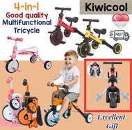 Baby Kids Children 4-in-1 Foldable Tricycle / Balance Bike / Scooter / Toddlers / Swivel Car /Trikes