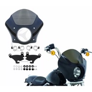 Motorcycle Gauntlet Headlight Fairing &amp; Lock Mount Kit For Harley Sportster XL883 XL1200 48 72