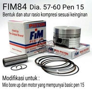 Piston KIT RAW FIM 84 PIN 15 Os 57mm, 57,5mm 58mm 58,5mm 59mm 59.5mm 60mm FIM84