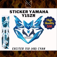 YAMAHA Y15zr Coverset Sticker Stripe Exciter RC (48) ALL Colour Kaverset Ysuku 3M Premium Sticker Pe