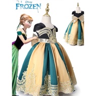 New Girl Frozen Anna Princess Dress Halloween Anna cos Costume Lace Stitching Fluffy Costume