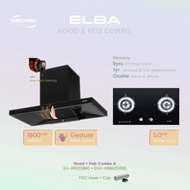 (Combo) Elba Designer Hood T-Hood EH-R9033(BK) with Gas Hob Combo