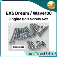 Honda EX5 Dream Wave100 Engine Screw Bolt Set Skru Complete Kiri Kanan Enjin Engin Crankcase Magnet 