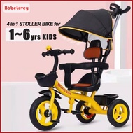 COD 【Warranty】4 in 1 Bike For Kids Stroller Bike 3 Wheels Stroller For Baby Kids Tricycle For 1-6Years
