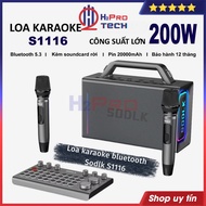 Loa Karaoke Bluetooth SODLK S1116 Kèm Mic Không Dây + Sound Card Hát Hay Cực Sướng Pin Trâu - H2Pro