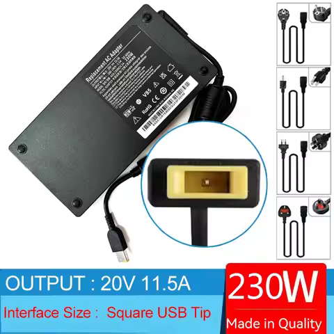 230W 20V 11.5A Laptop Ac Adapter Charger for Lenovo ADL230SLC3A ADL230SCC2A ADL230SDC3A ADL230NLC3A 