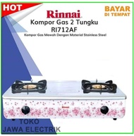 RINNAI RI-712AF Kompor Gas 2 Tungku Jumbo Stenlies Steel - Motif Bunga